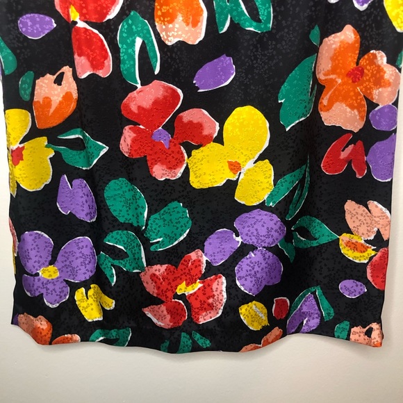 Vintage Floral Midi Zipper Skirt Size 6/28 - Picture 4 of 8